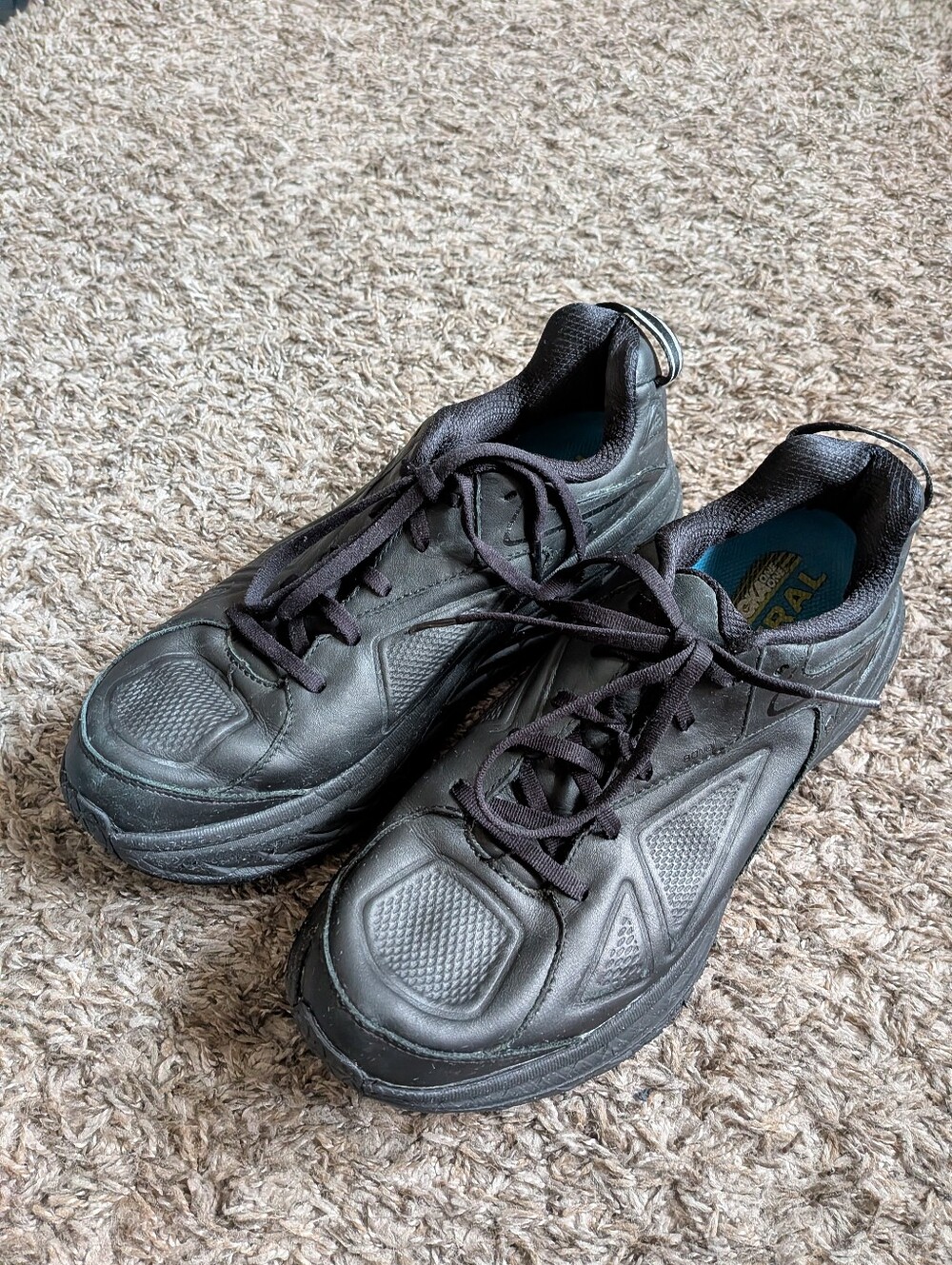 Hoka One One Triple Black Bondi LTR Leather Running Shoes Women's 9.5